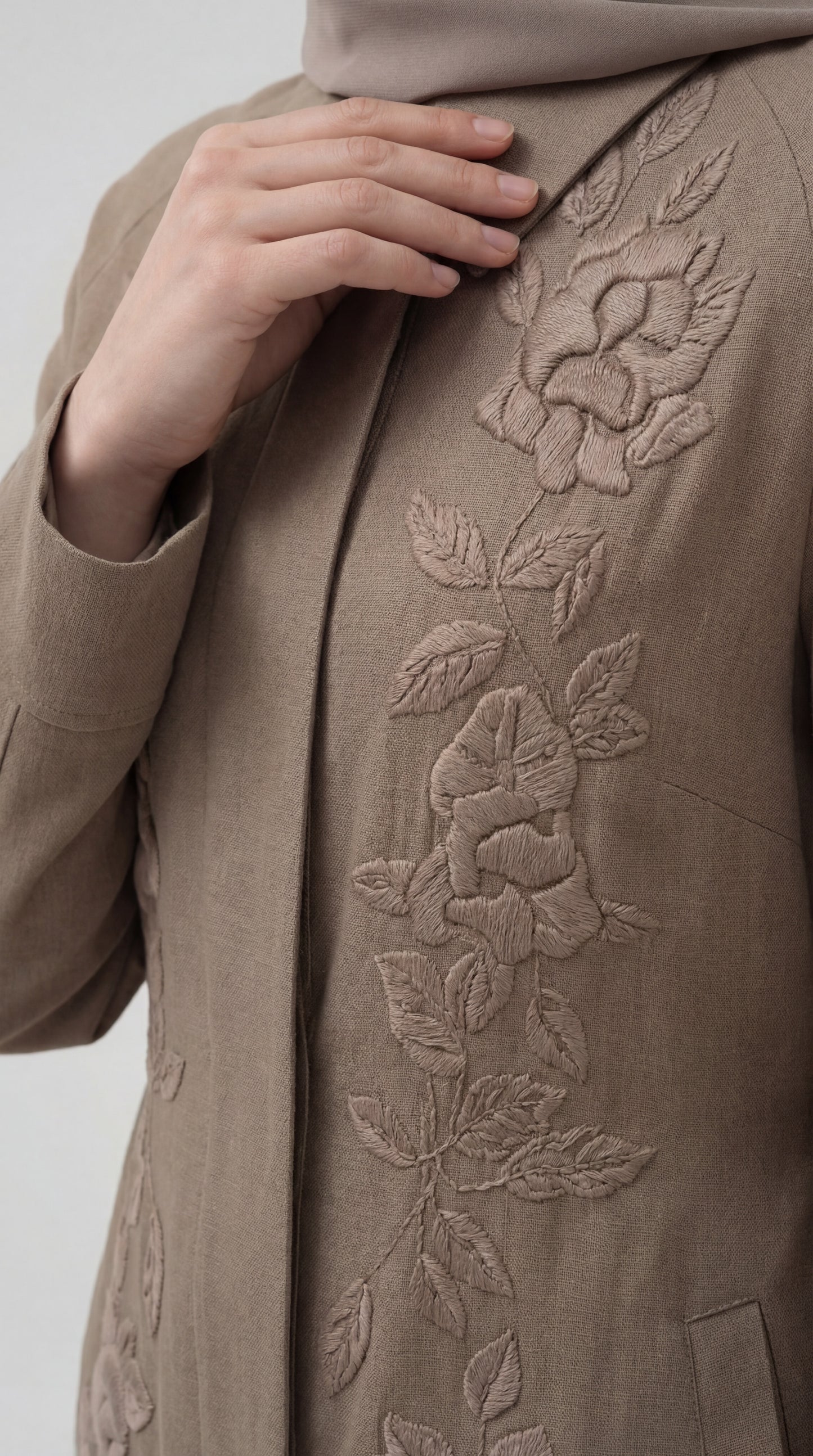 Embroidered linen dress