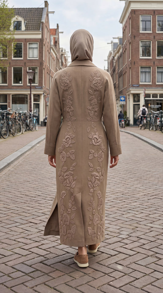 Embroidered linen dress