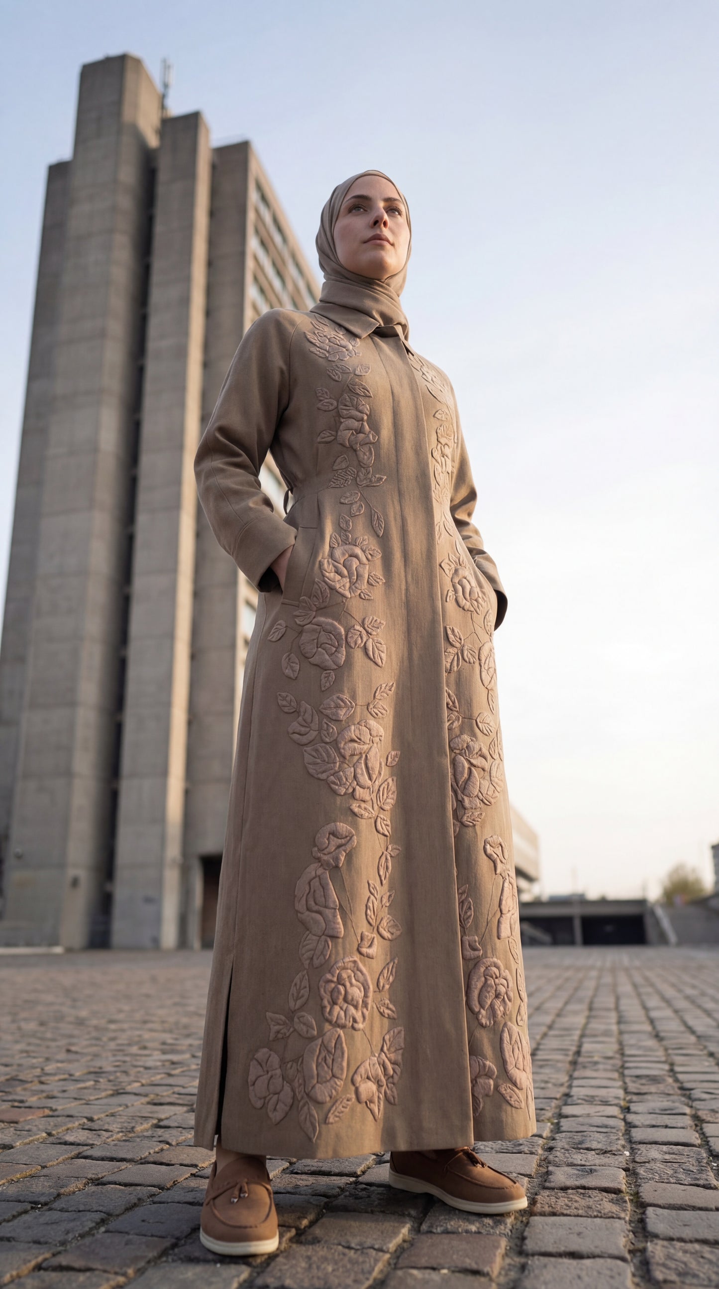 Embroidered linen dress