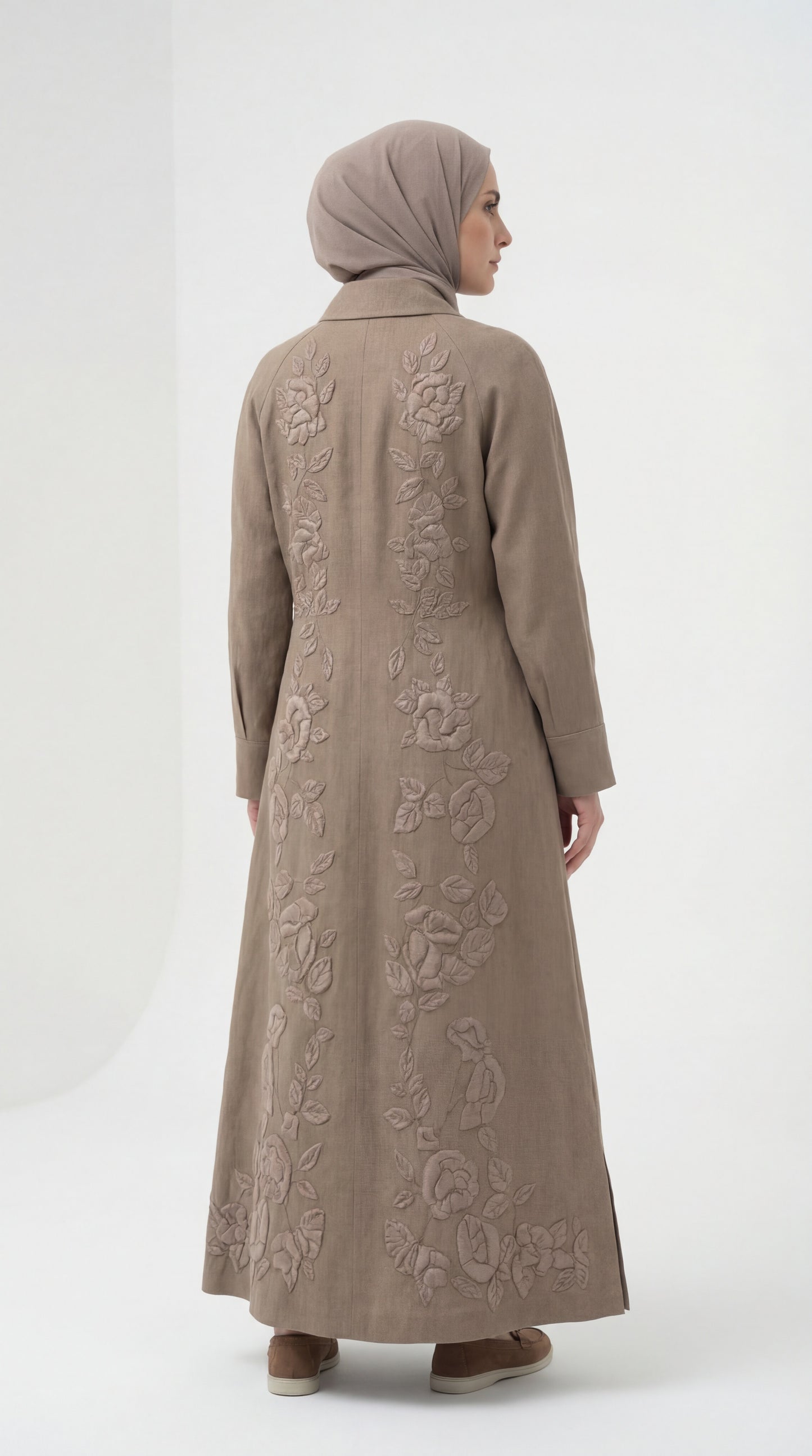 Embroidered linen dress