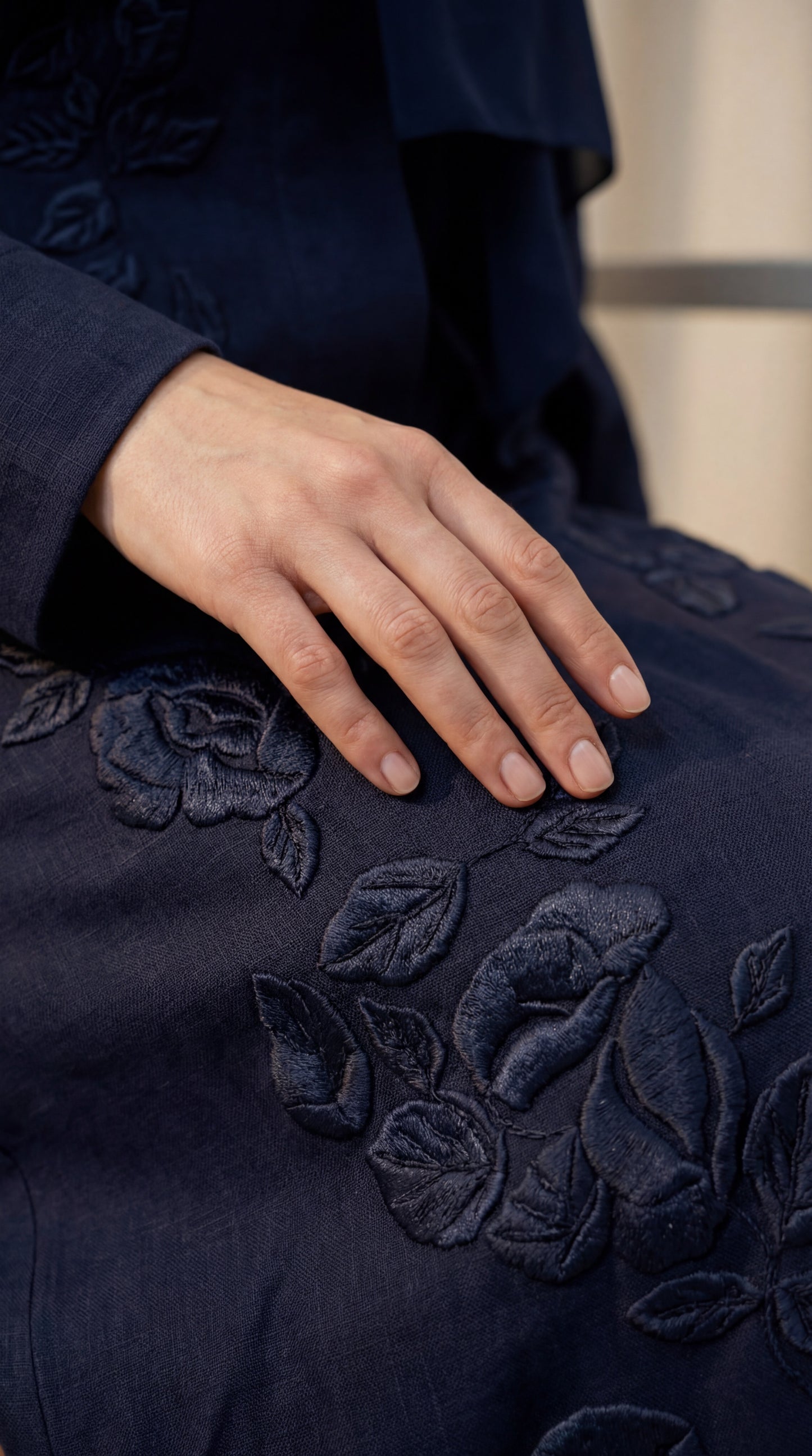 Night blue  linen dress