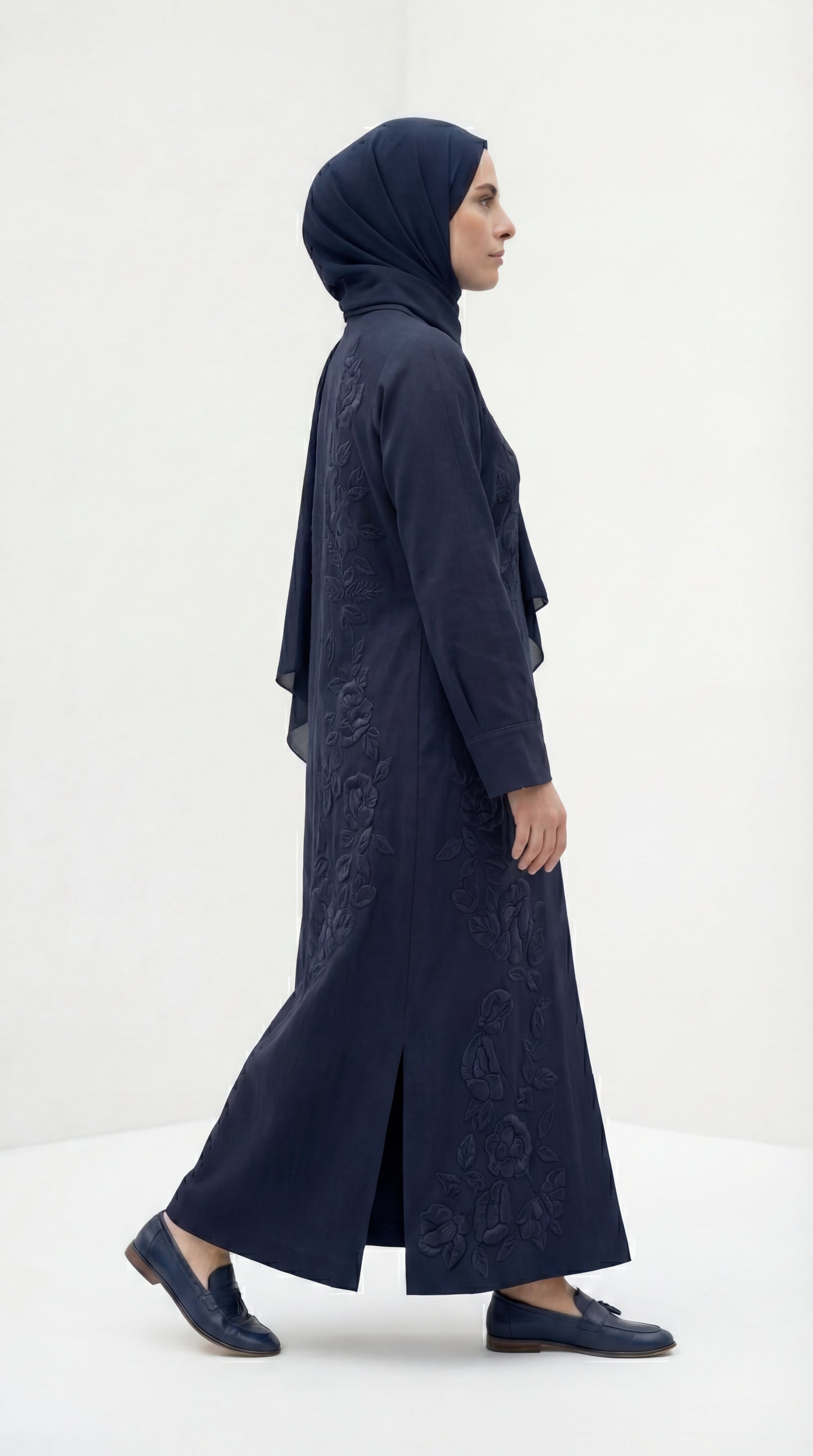 Night blue  linen dress