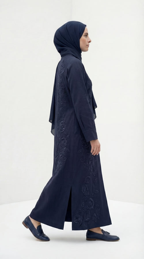 Night blue  linen dress